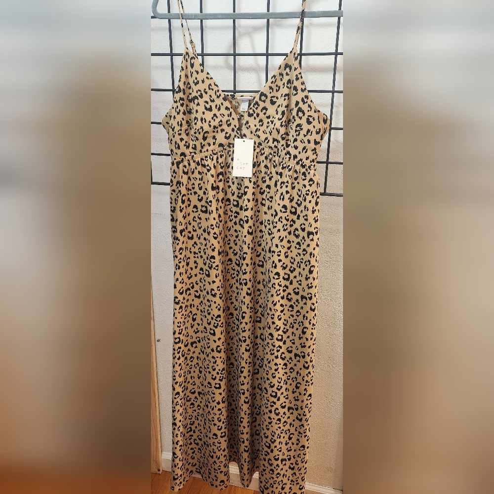 Leopard Print Maxi Dress Pit=20